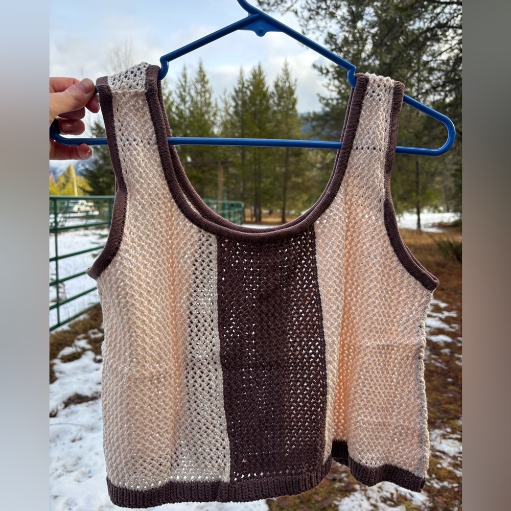 Anthropologie Mahlia Crochet Striped Knit Two-Piece Matching Set - Picture 9 of 13